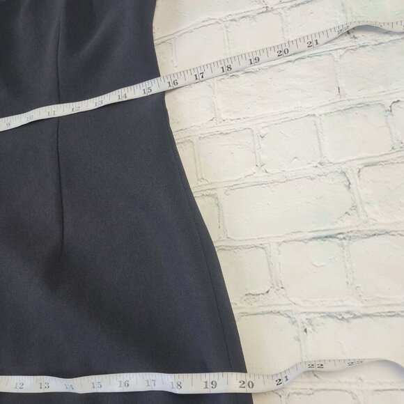 NWT E. Tahari black with navy detail sleeveless midi sheath dress size 8 - Picture 8 of 15